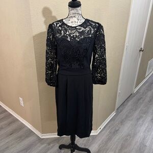 Eva Mendes for New York & Company Black Lace Long Sleeve Dress